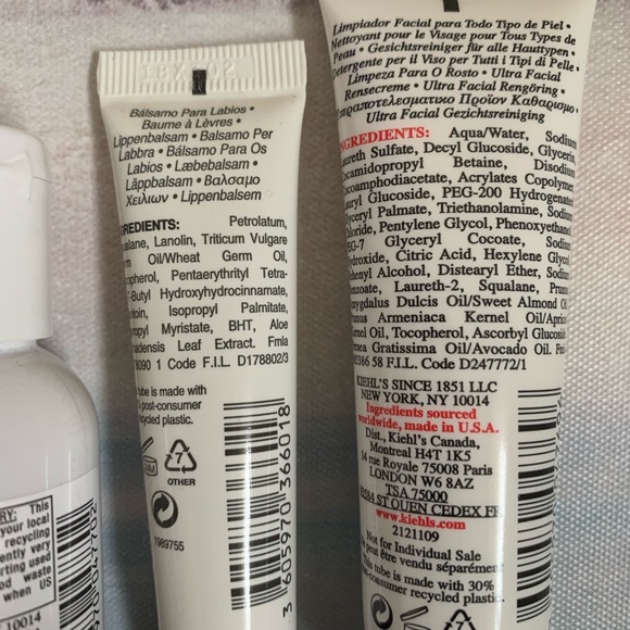 Kiehl’s Makeup Cosmetic Pouch/Bag Cleanser Toner Lip Balm Set - Picture 11 of 11